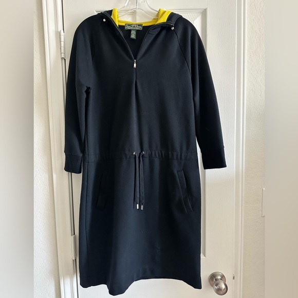 Ralph Lauren Dresses & Skirts - L-RL Lauren Active Women's Black Long Sleeve Hooded Stretchy Dress, Medium